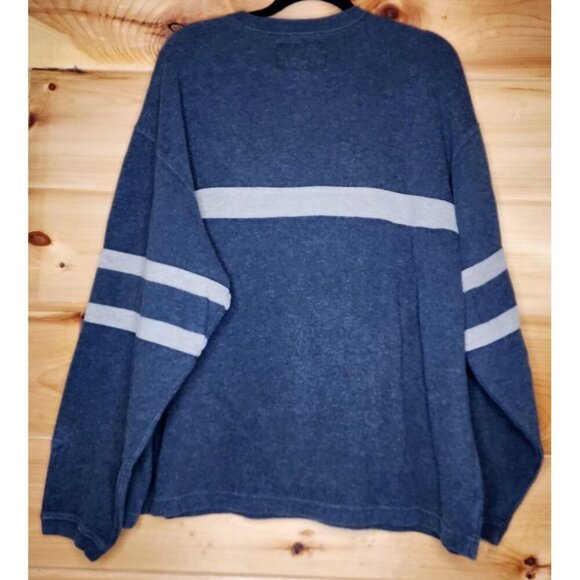 Vintage Abercrombie and Fitch Sweater Adult Large Gray V Neck Knit Pullover - Picture 9 of 11